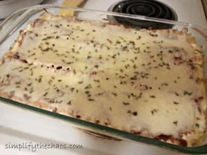 Momma B's Lasagna Finished