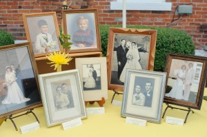 Photos of parents and grandparents weddings on display