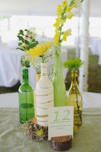 yellow and green wedding centerpieces